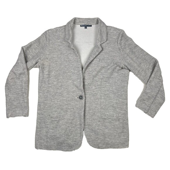 Elliot Lauren Womens Knit Sweater Blazer Grey Size 8 Cotton Single Button Career - Picture 1 of 8